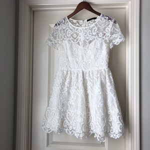 Pure White Lace Dress Size M - PERFECT Bridal!